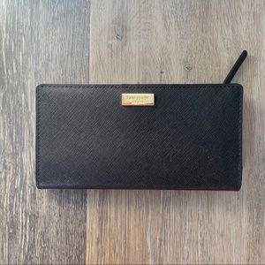 kate spade spencer slim bifold wallet, black